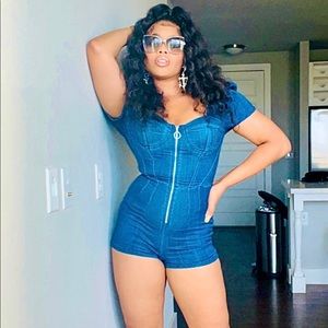 Denim romper